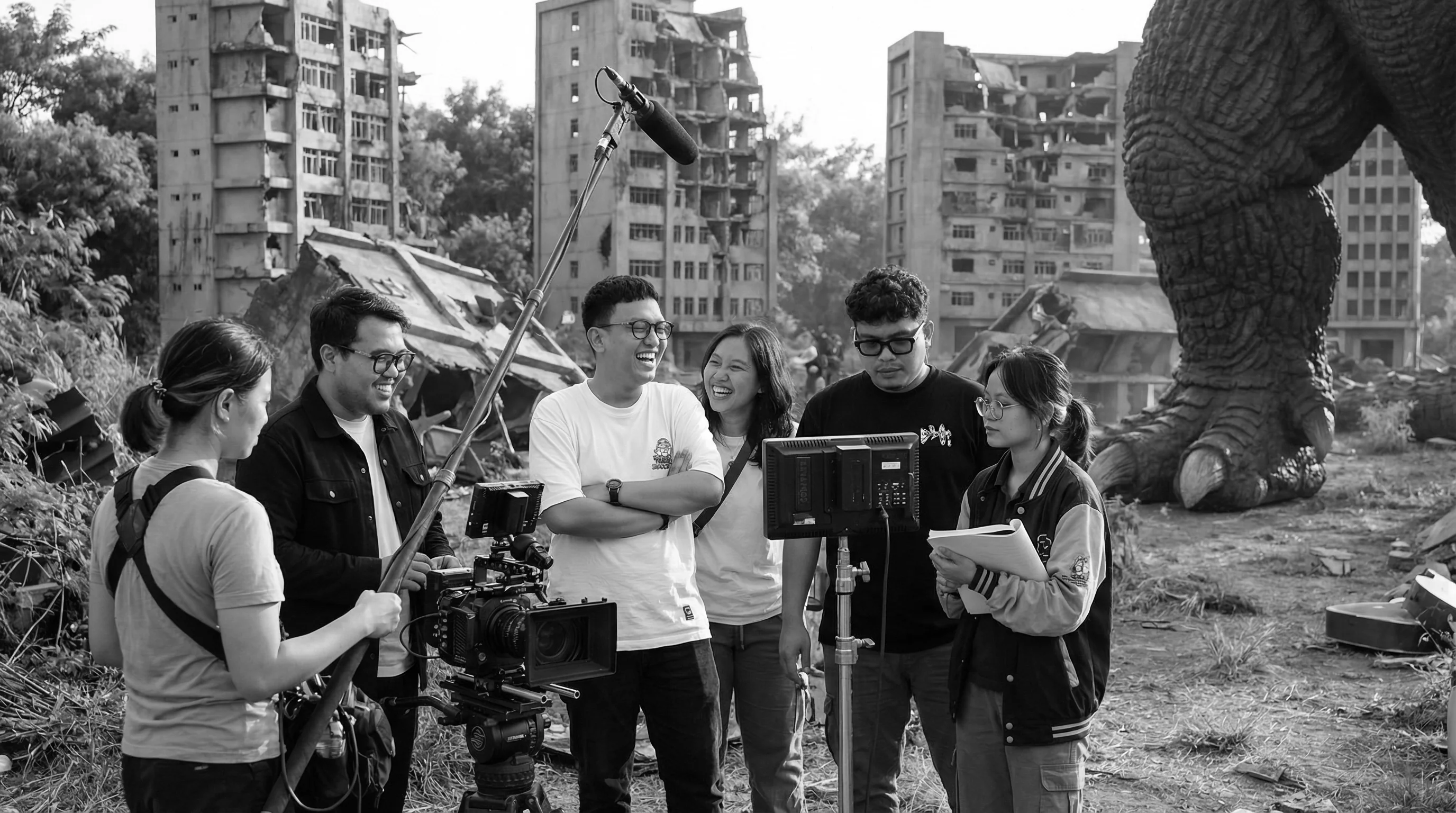 Xinemind team on set — behind the scenes